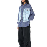 CONCENTRIC CUT' Denim Shirt - Kanika Goyal Label