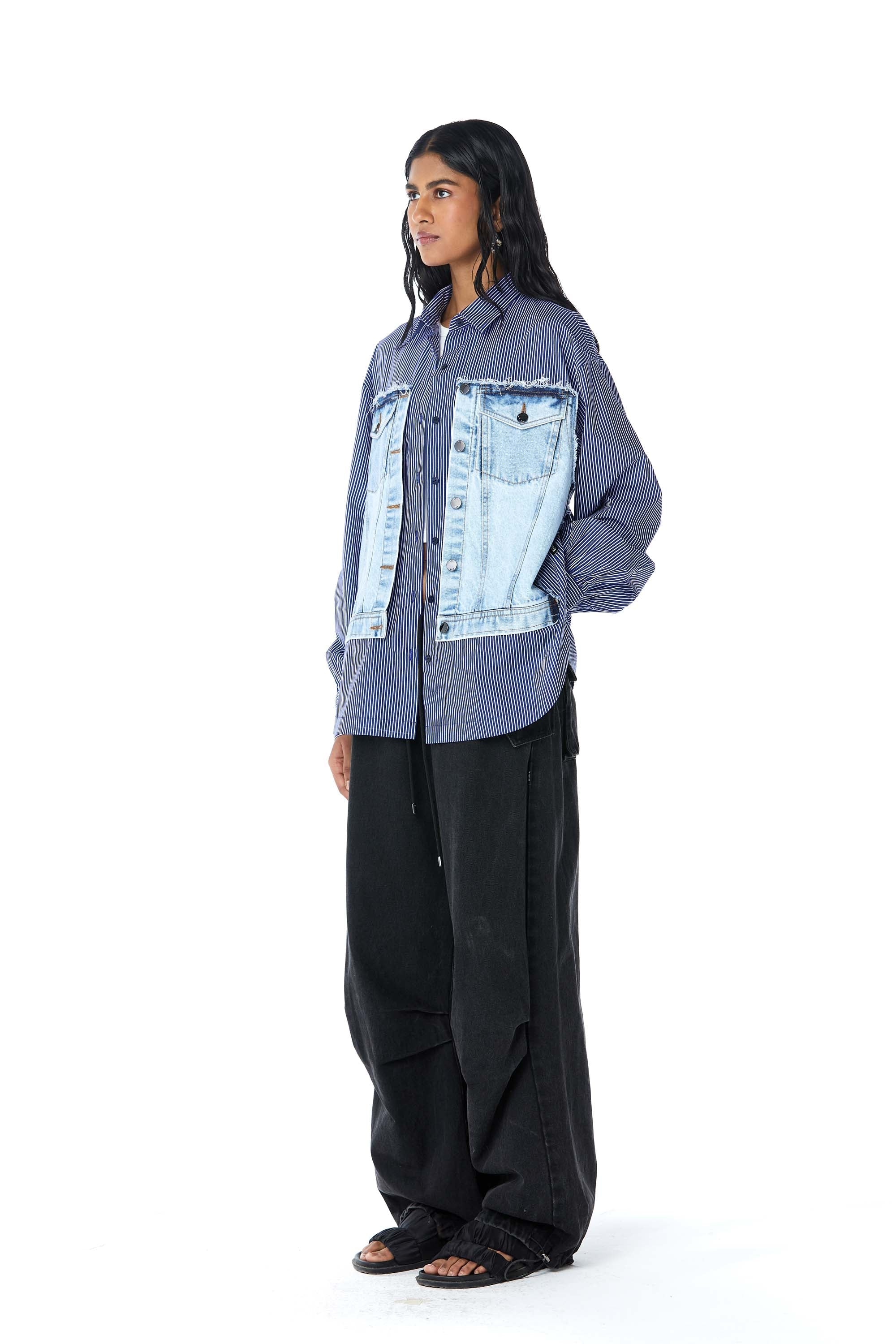 CONCENTRIC CUT' Denim Shirt - Kanika Goyal Label