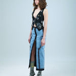 Concentric Cut Denim Skirt - Kanika Goyal Label