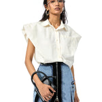 CONCENTRIC CUT DENIM SKIRT - Kanika Goyal Label
