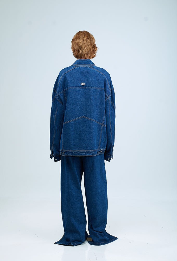 Concentric Cut Utility Denim Jacket - Kanika Goyal Label