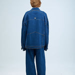 Concentric Cut Utility Denim Jacket - Kanika Goyal Label