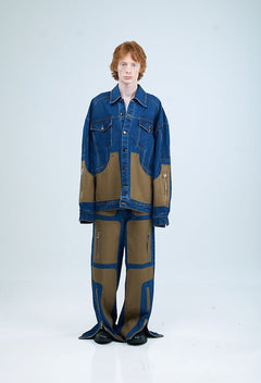Concentric Cut Utility Denim Jacket - Kanika Goyal Label