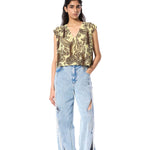 CRESCENT TIDE' EMBELLISHED DENIM PANTS - Kanika Goyal Label