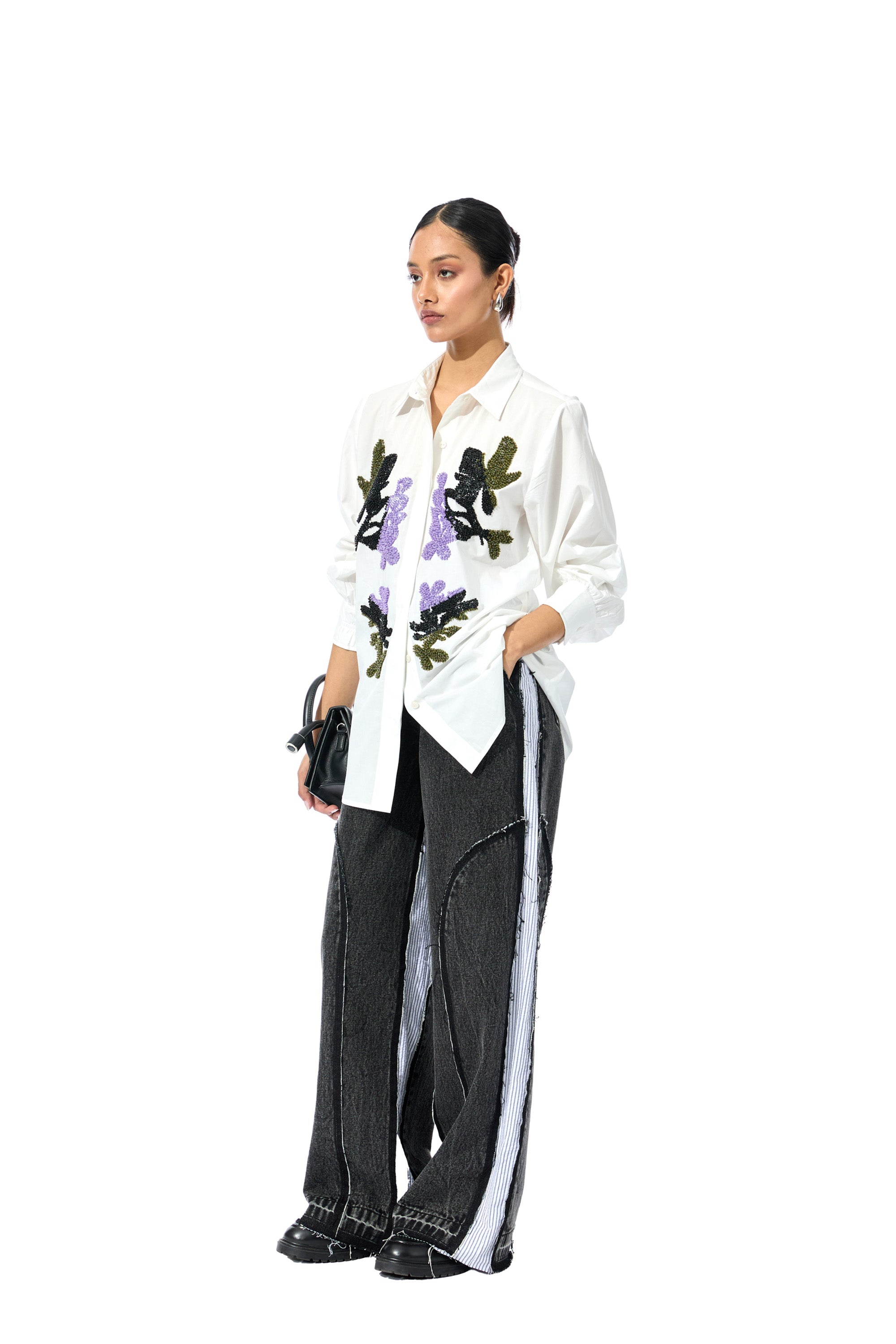 DENIM DRIP BLACK PANTS - Kanika Goyal Label