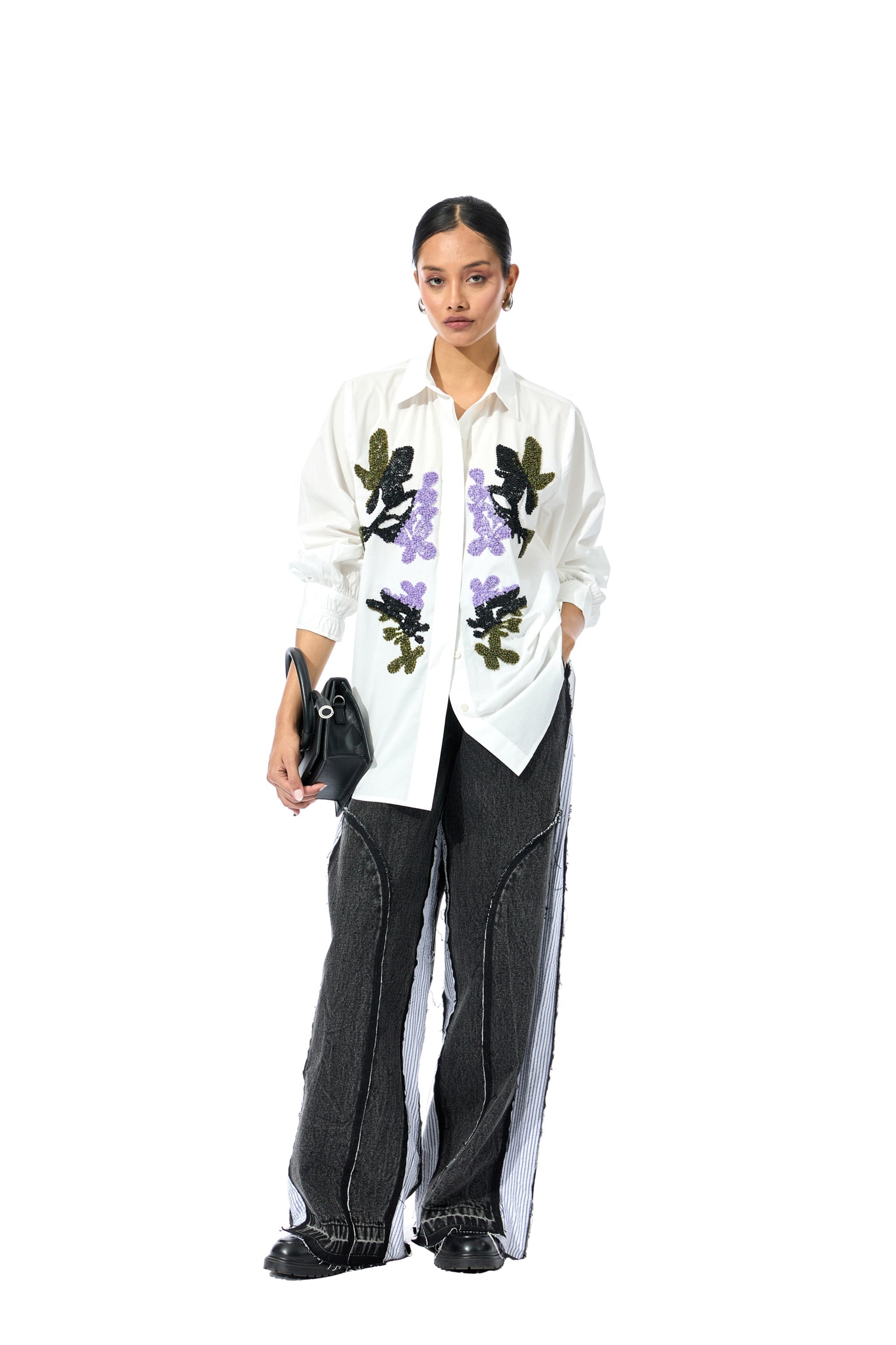 DENIM DRIP BLACK PANTS - Kanika Goyal Label