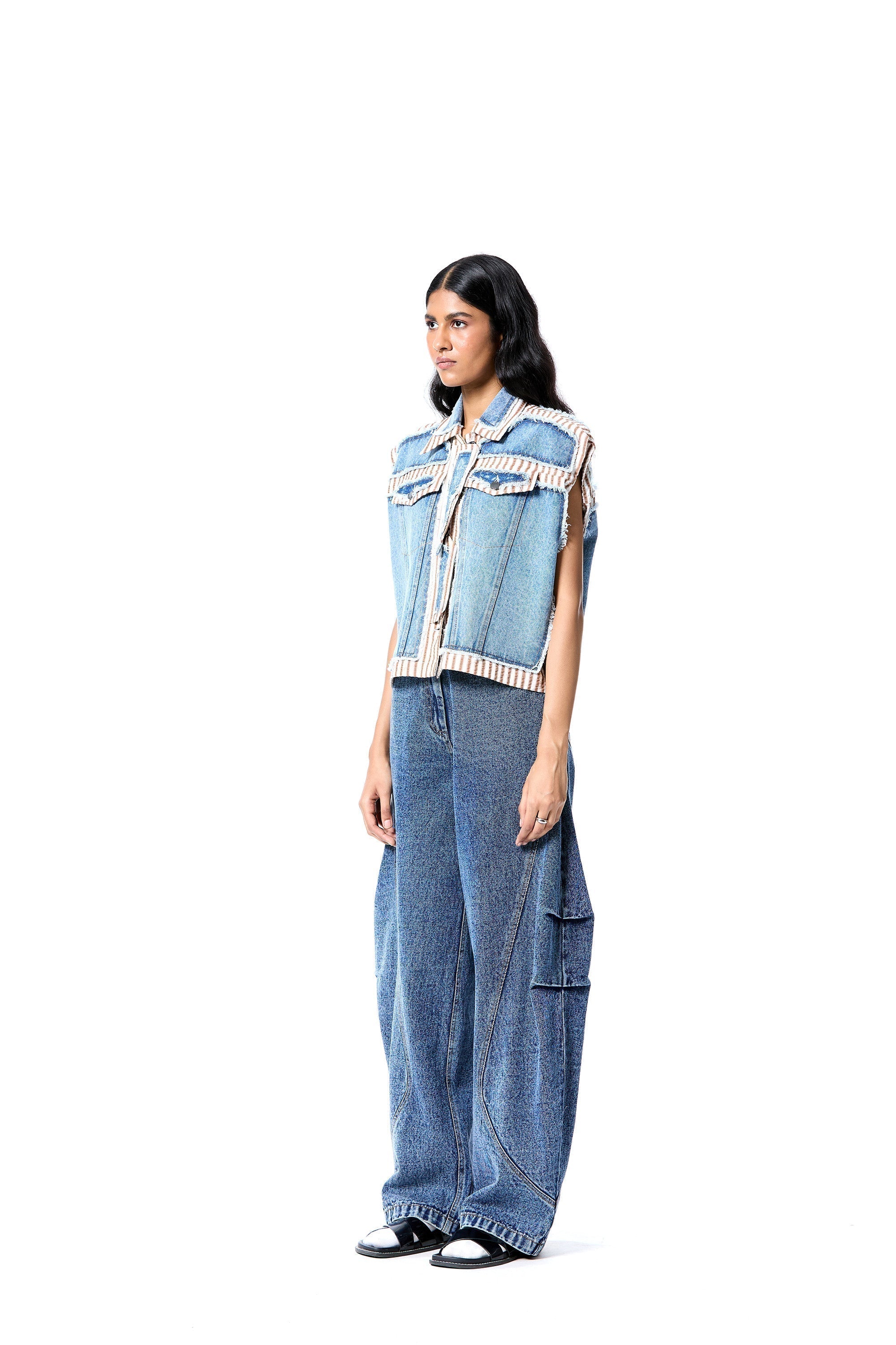 DENIM DRIP' VEST - Kanika Goyal Label
