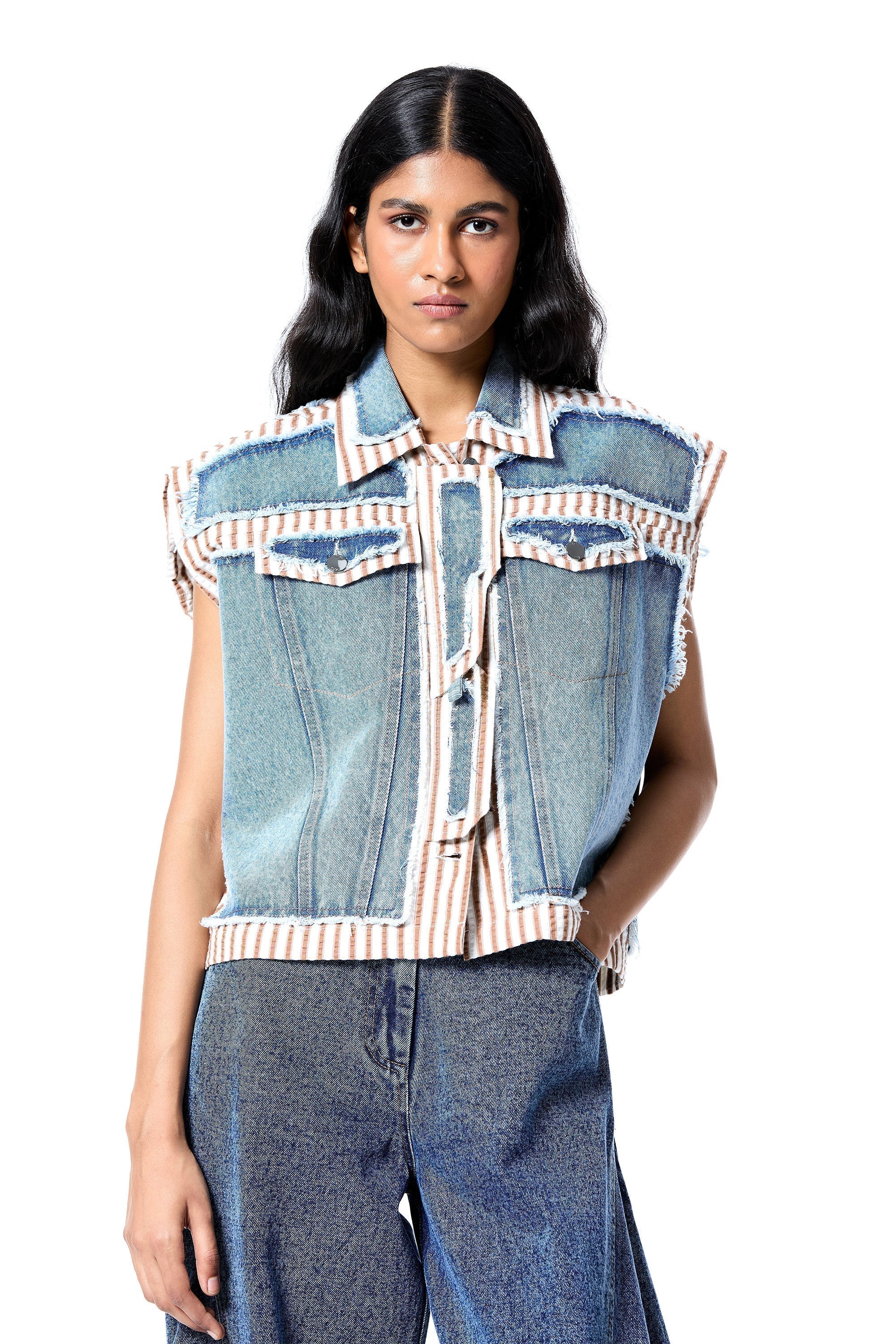DENIM DRIP' VEST - Kanika Goyal Label
