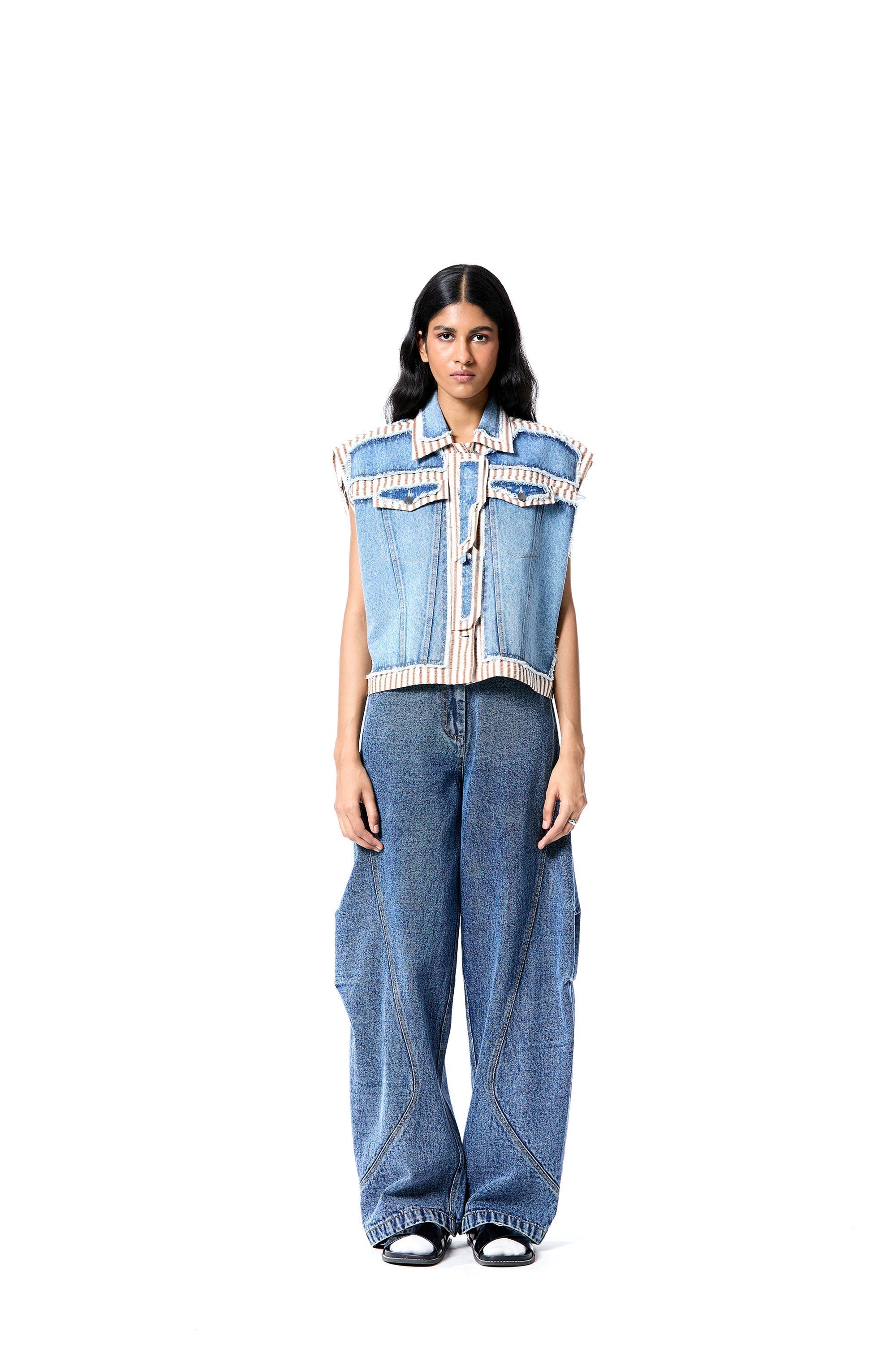 DENIM DRIP' VEST - Kanika Goyal Label