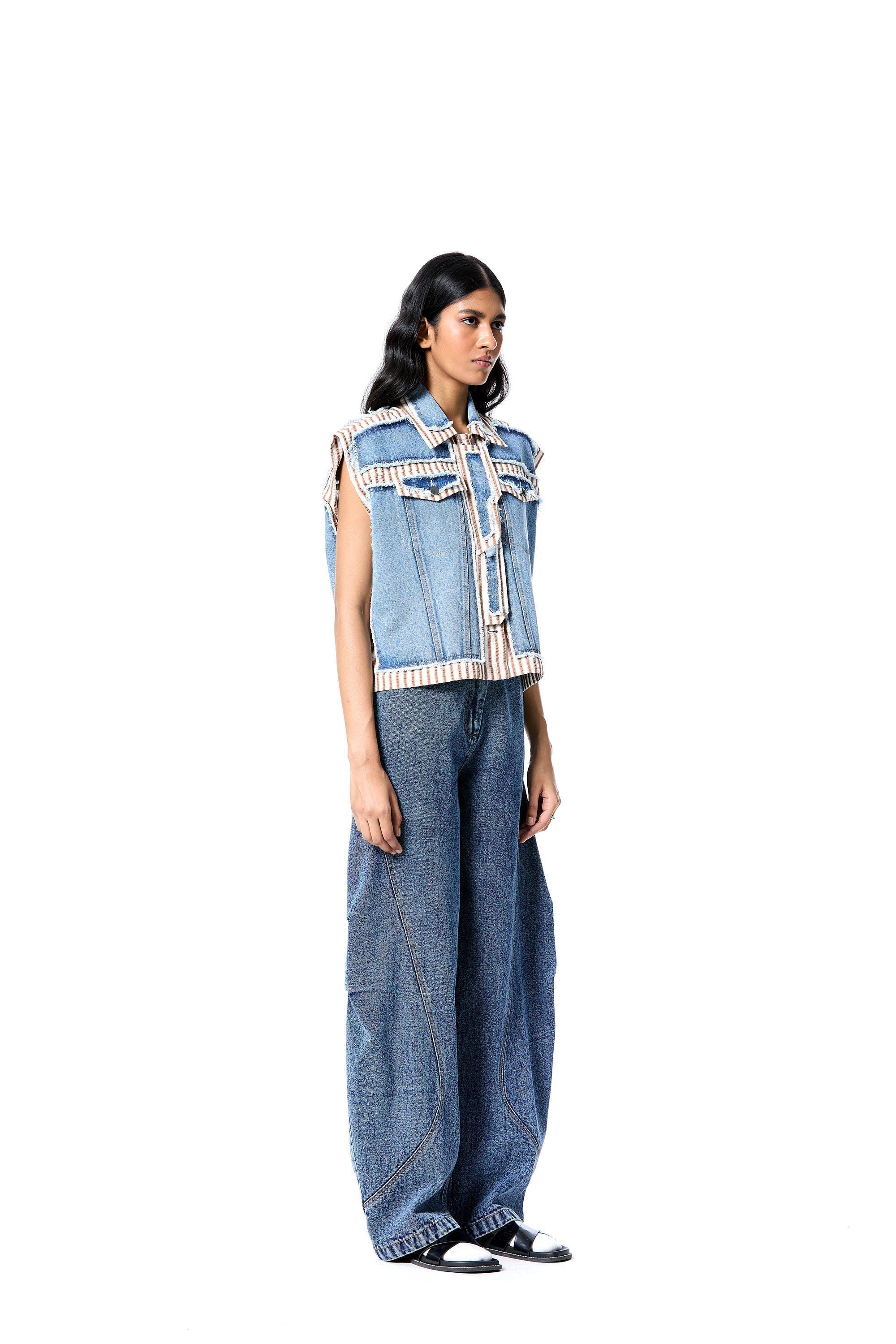 DENIM DRIP' VEST - Kanika Goyal Label