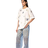 DIAMANTE' EMBELLISHED DENIM PANTS - Kanika Goyal Label