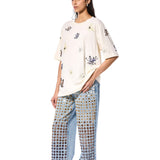 DIAMANTE' EMBELLISHED DENIM PANTS - Kanika Goyal Label