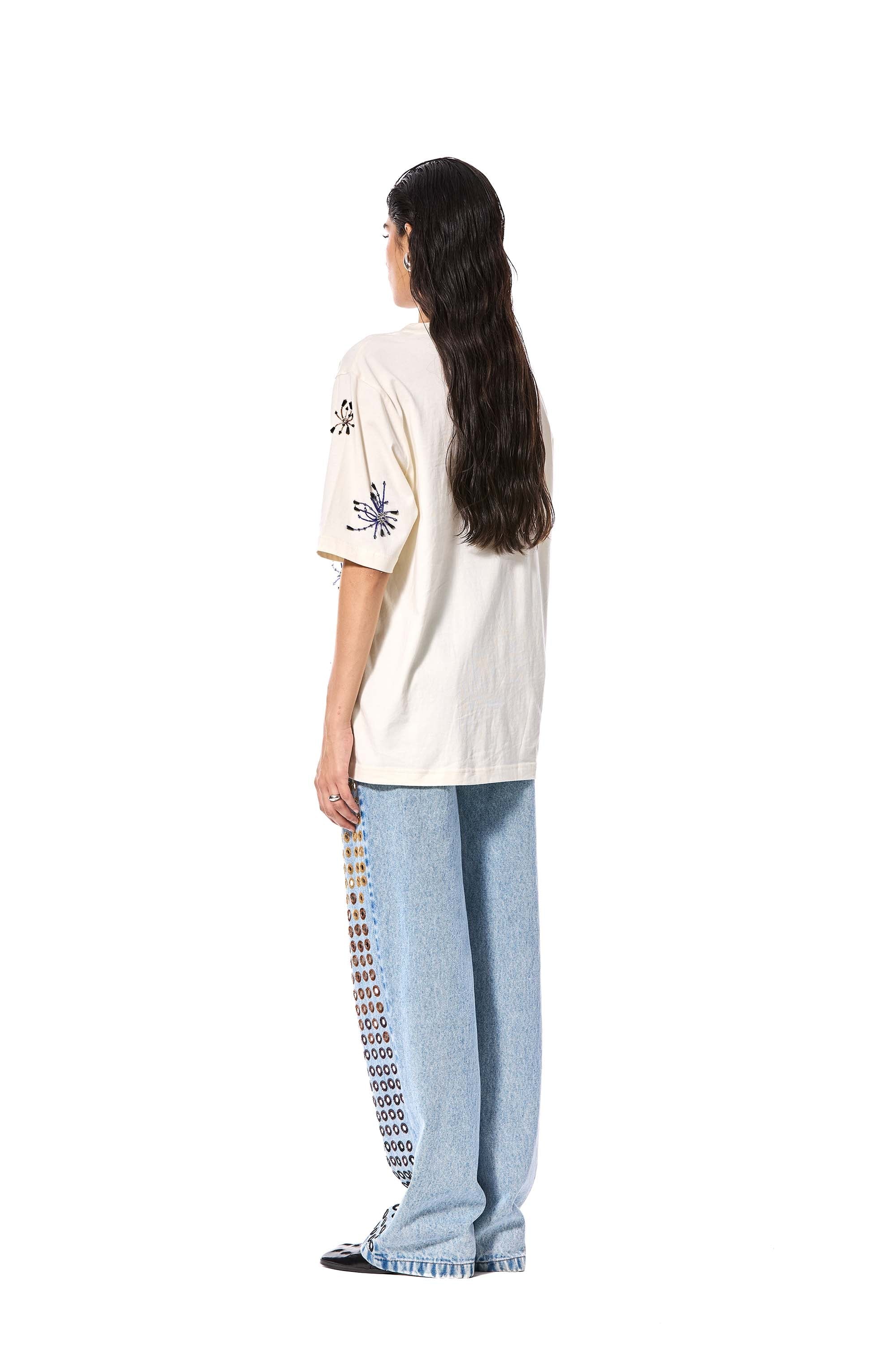 DIAMANTE' EMBELLISHED DENIM PANTS - Kanika Goyal Label