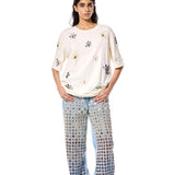 DIAMANTE' EMBELLISHED DENIM PANTS - Kanika Goyal Label