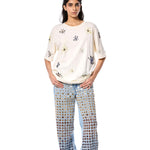 DIAMANTE' EMBELLISHED DENIM PANTS - Kanika Goyal Label