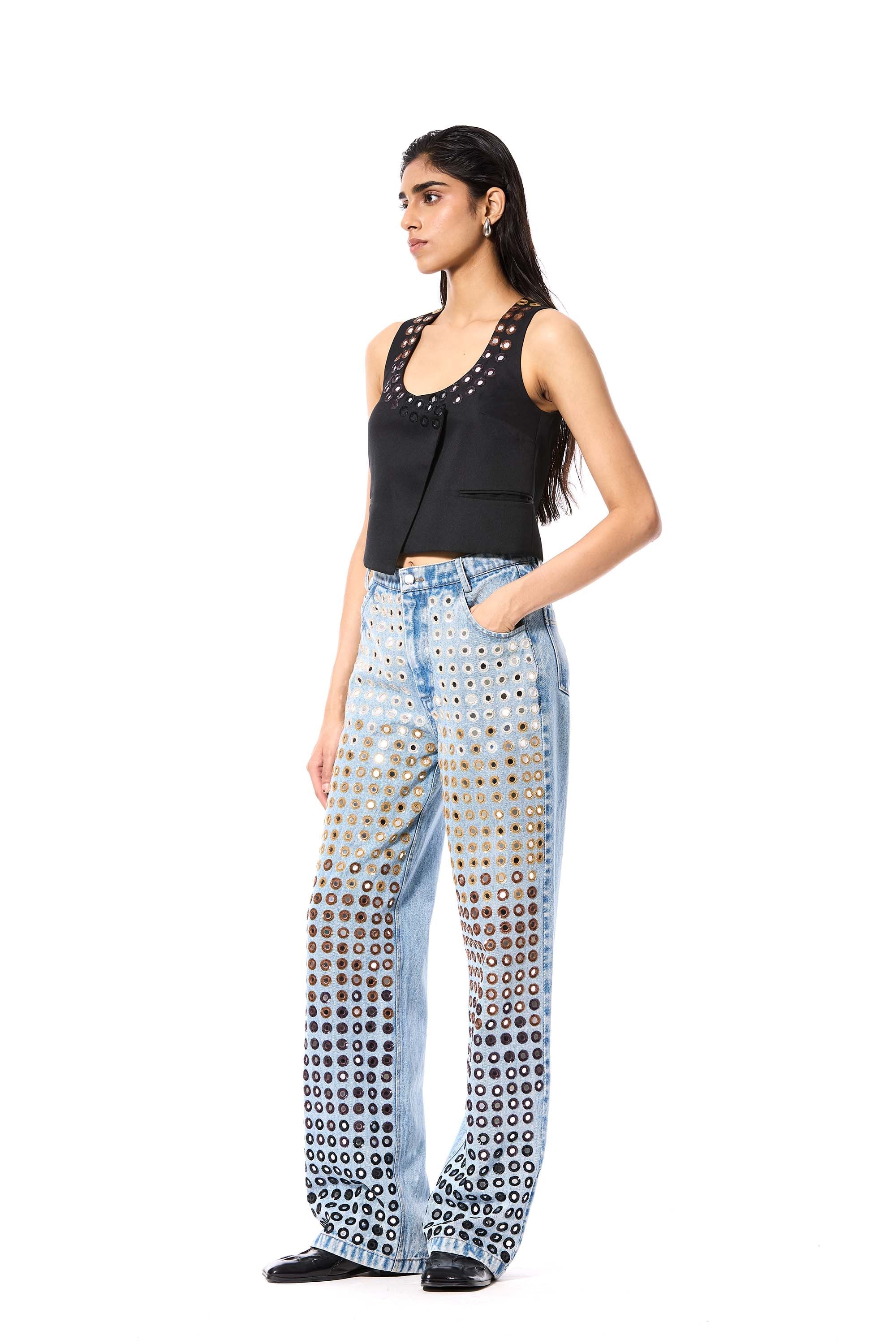 DIAMANTE' EMBELLISHED VEST - Kanika Goyal Label
