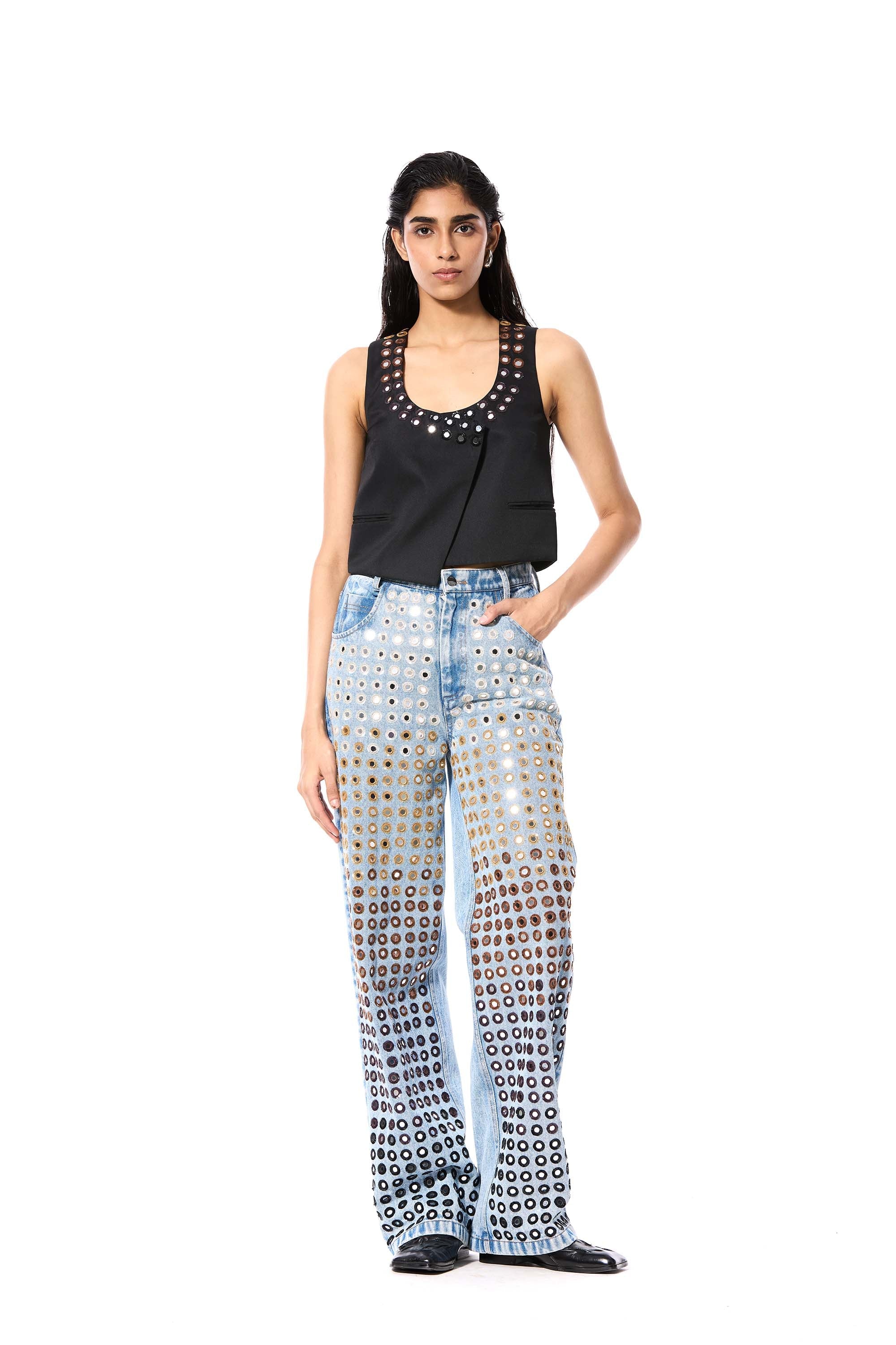 DIAMANTE' EMBELLISHED VEST - Kanika Goyal Label