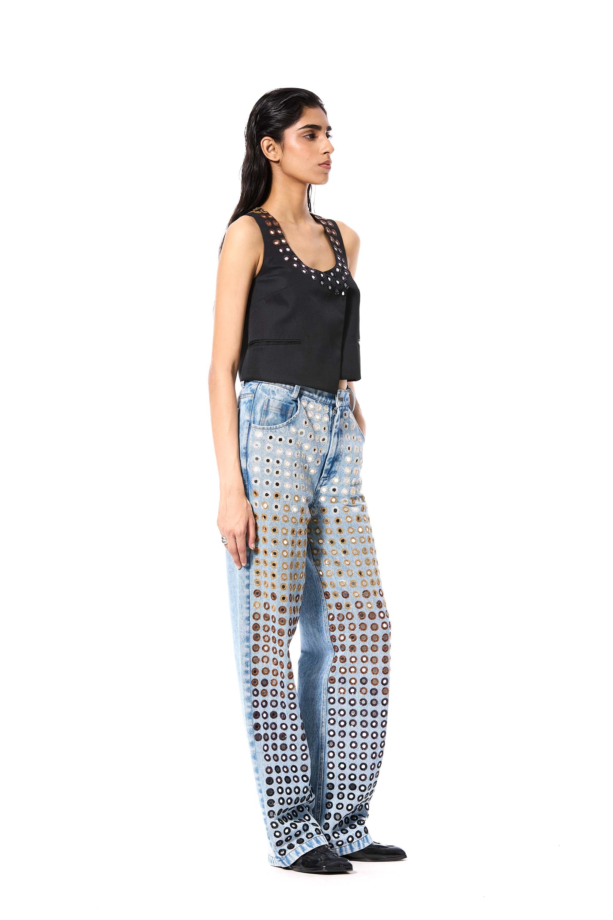 DIAMANTE' EMBELLISHED VEST - Kanika Goyal Label