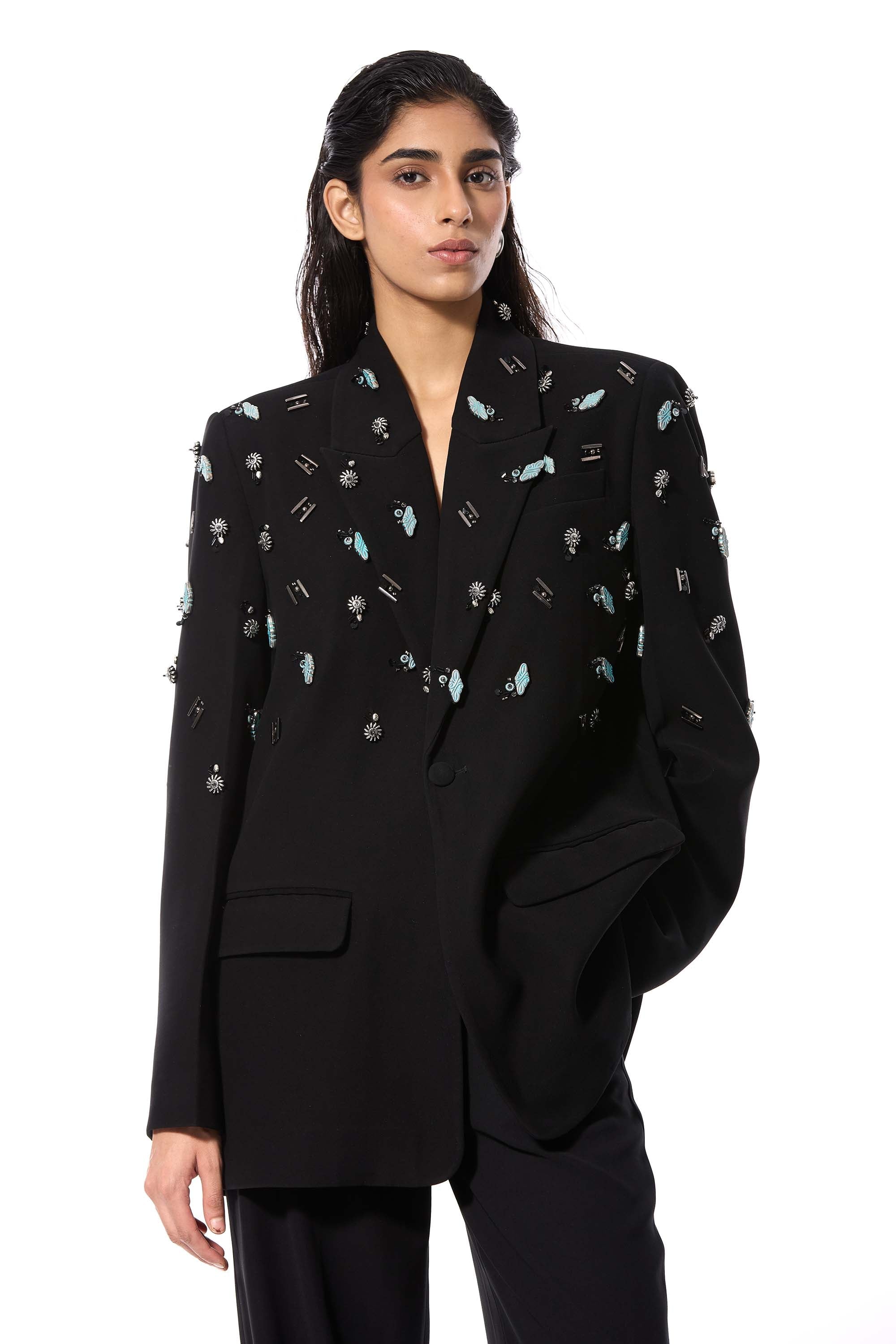 DUSKEI' EMBELLISHED BLAZER - Kanika Goyal Label