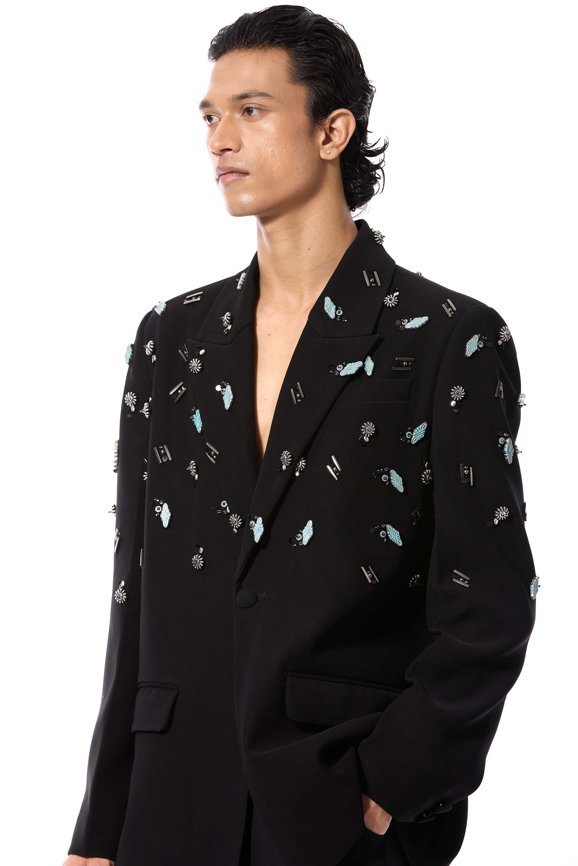 DUSKEI' EMBELLISHED BLAZER - Kanika Goyal Label