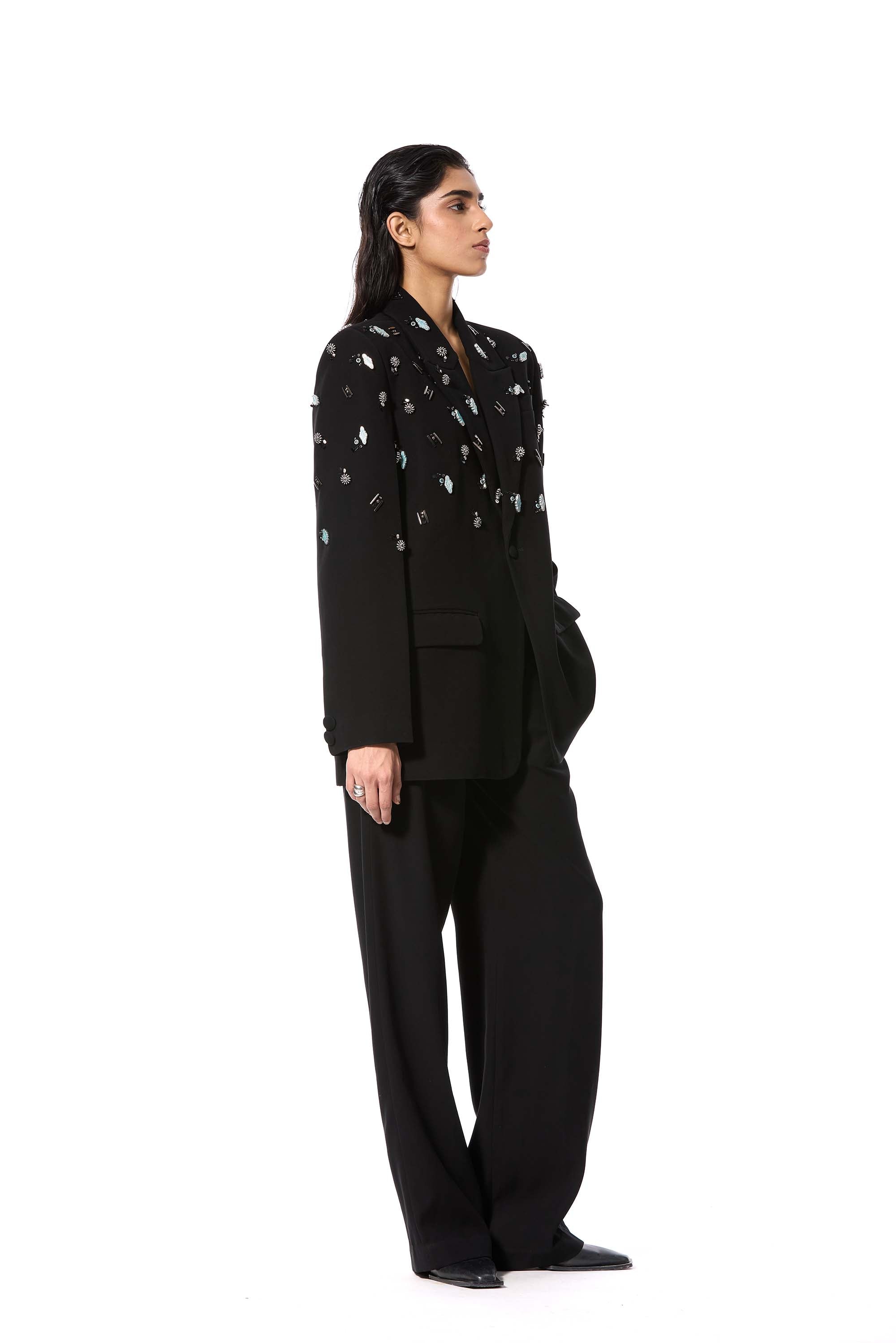 DUSKEI' EMBELLISHED BLAZER - Kanika Goyal Label
