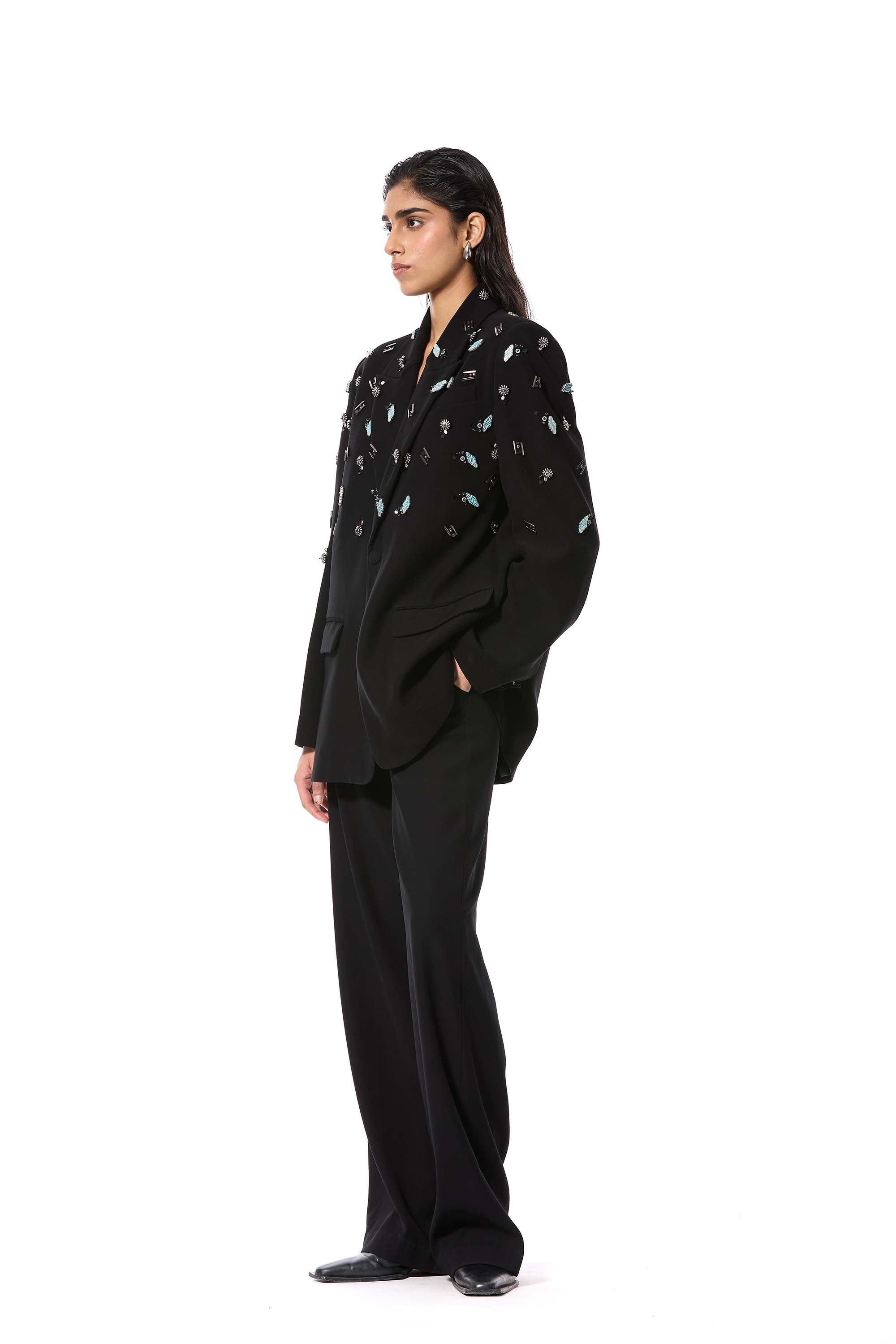 DUSKEI' EMBELLISHED BLAZER - Kanika Goyal Label