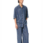 DUSKEI' EMBELLISHED DENIM PANTS - Kanika Goyal Label