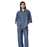 DUSKEI' EMBELLISHED DENIM PANTS - Kanika Goyal Label