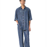 DUSKEI' EMBELLISHED DENIM PANTS - Kanika Goyal Label