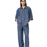 DUSKEI' EMBELLISHED DENIM SHIRT - Kanika Goyal Label