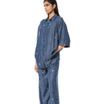 DUSKEI' EMBELLISHED DENIM SHIRT - Kanika Goyal Label