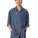 DUSKEI' EMBELLISHED DENIM SHIRT - Kanika Goyal Label