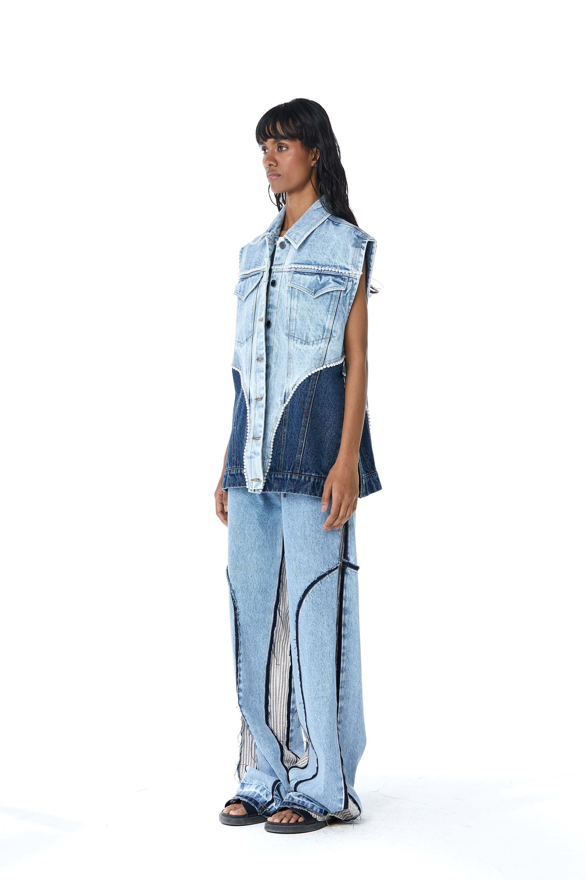 EDEN' Embellished denim vest - Kanika Goyal Label