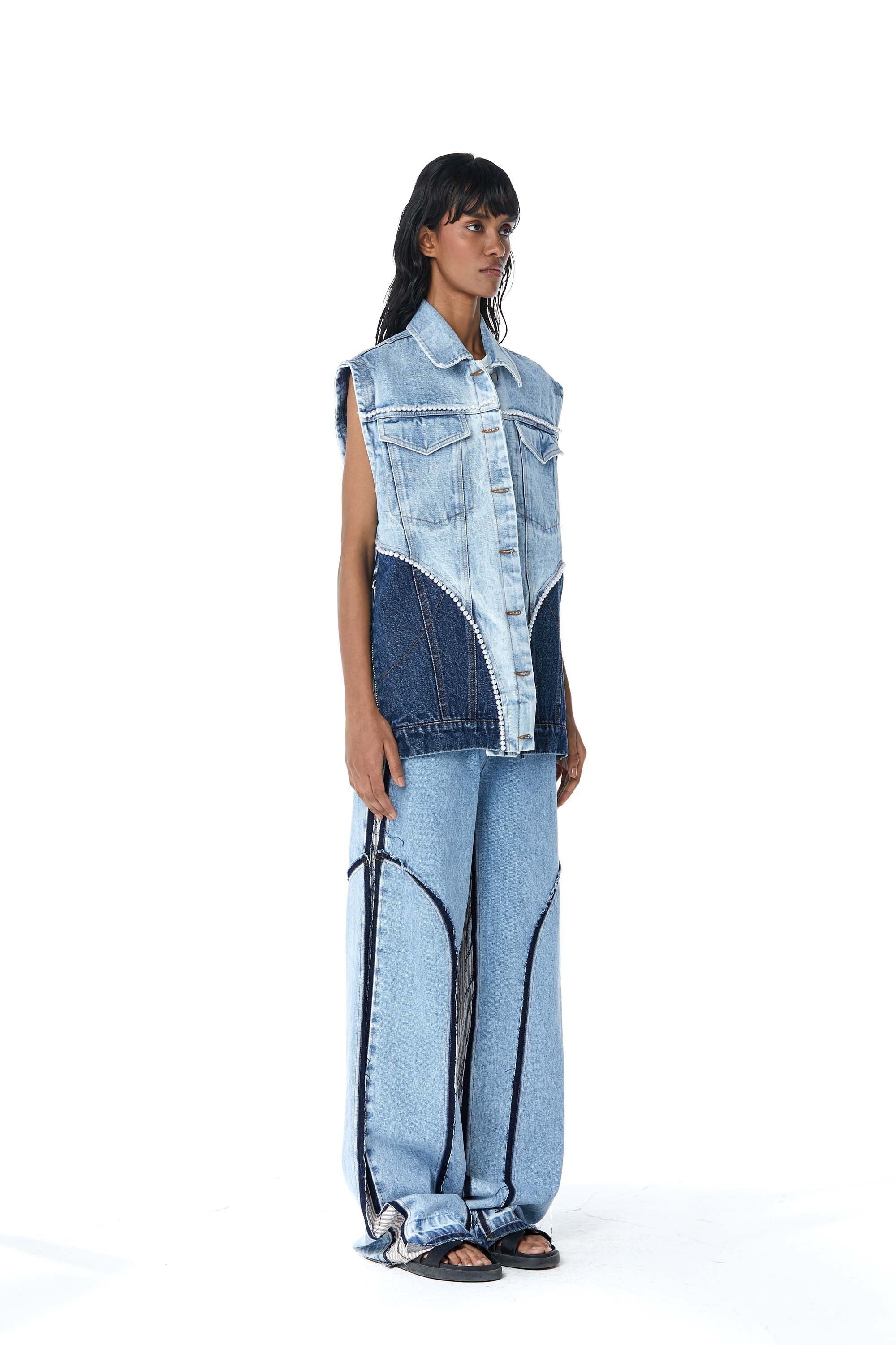 EDEN' Embellished denim vest - Kanika Goyal Label