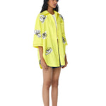 ELISA' Faux Leather Applique Shirt - Kanika Goyal Label