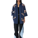 ELISA' Faux Leather Applique Shirt - Kanika Goyal Label