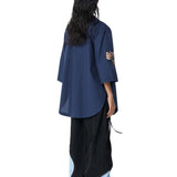 ELISA' Faux Leather Applique Shirt - Kanika Goyal Label