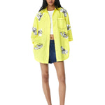 ELISA' Faux Leather Applique Shirt - Kanika Goyal Label