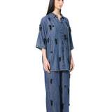 ELIX' EMBELLISHED DENIM SHIRT - Kanika Goyal Label