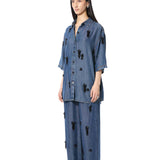 ELIX' EMBELLISHED DENIM SHIRT - Kanika Goyal Label