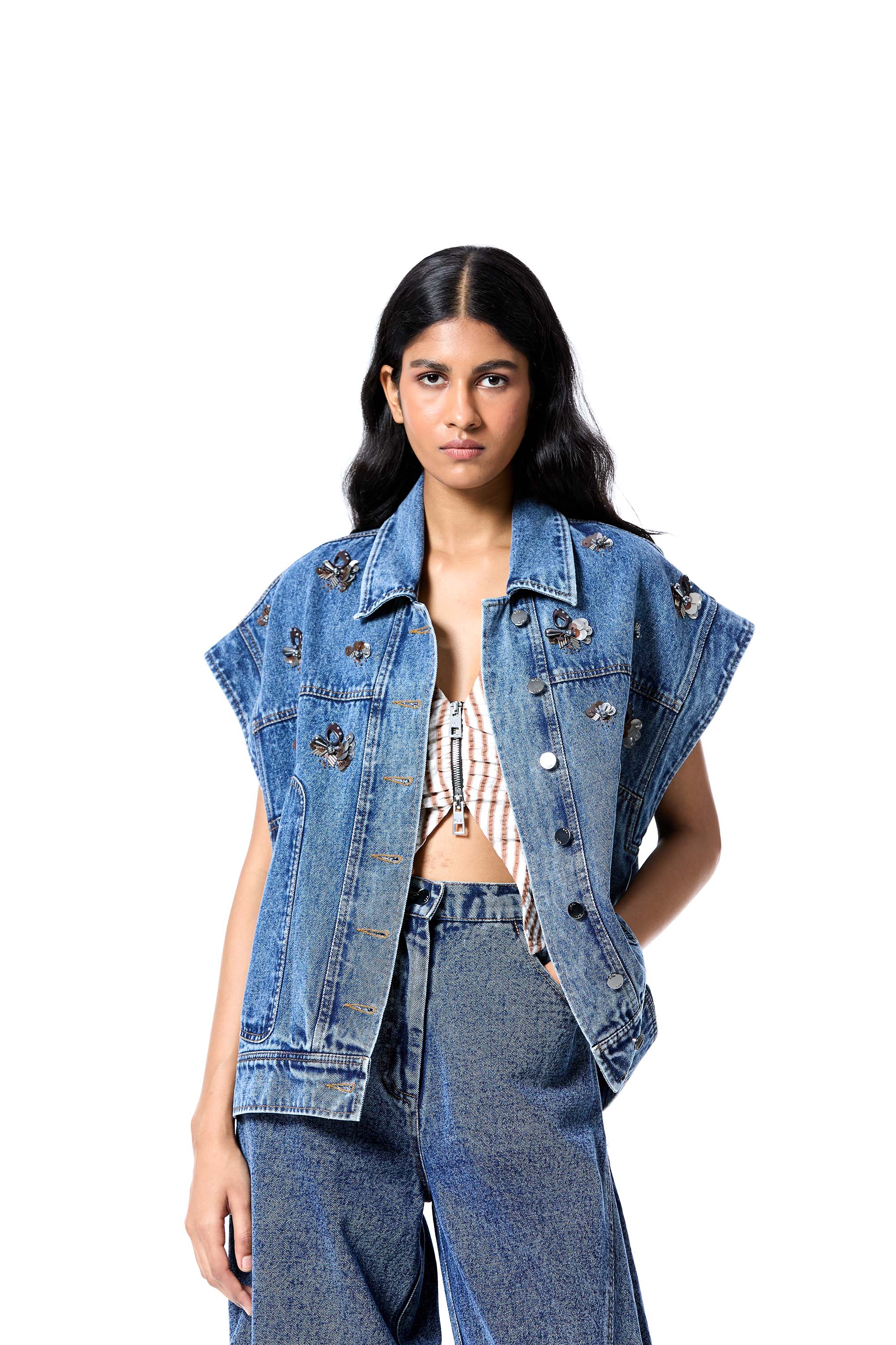 ERZA' DENIM VEST - Kanika Goyal Label