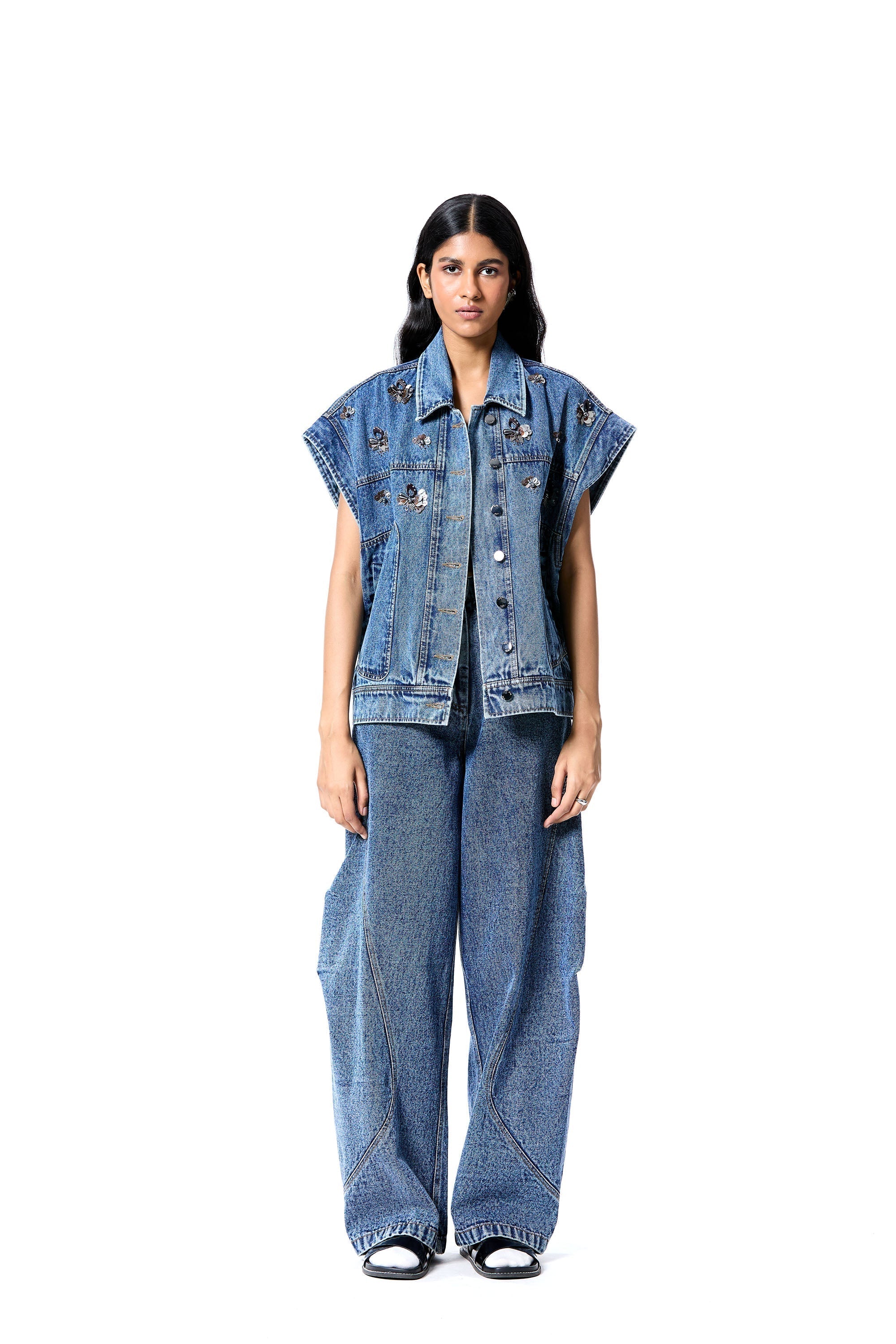 ERZA' DENIM VEST - Kanika Goyal Label