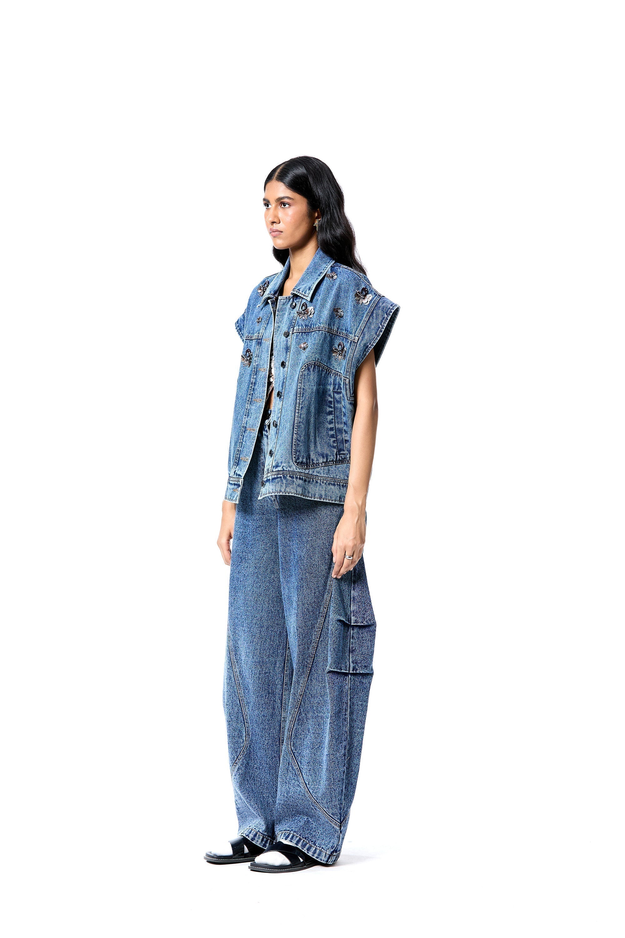 ERZA' DENIM VEST - Kanika Goyal Label