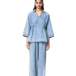 'FLORALIGN' EMBELLISHED DENIM PANTS - Kanika Goyal Label