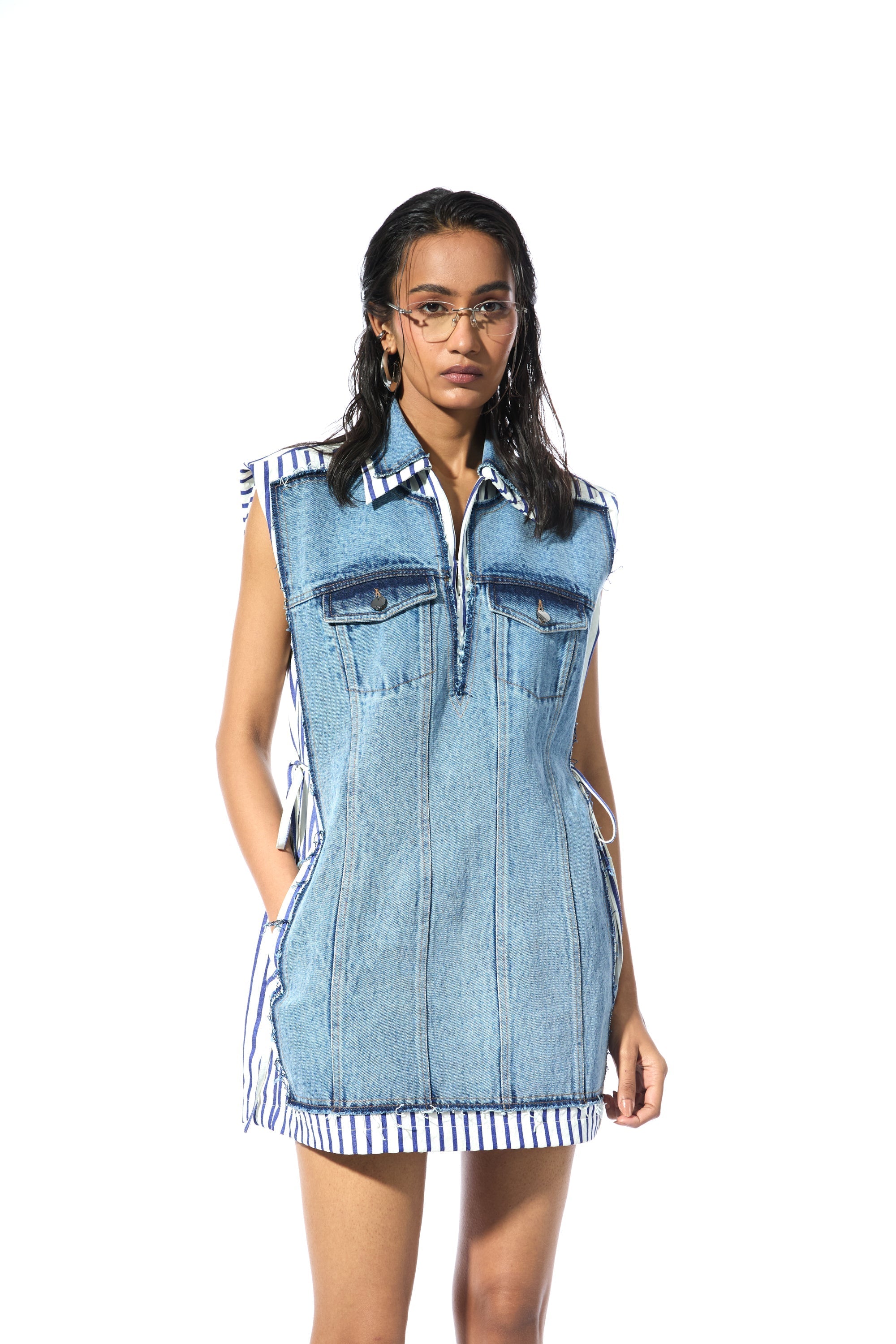 FRAYLINE DENIM DRESS - Kanika Goyal Label