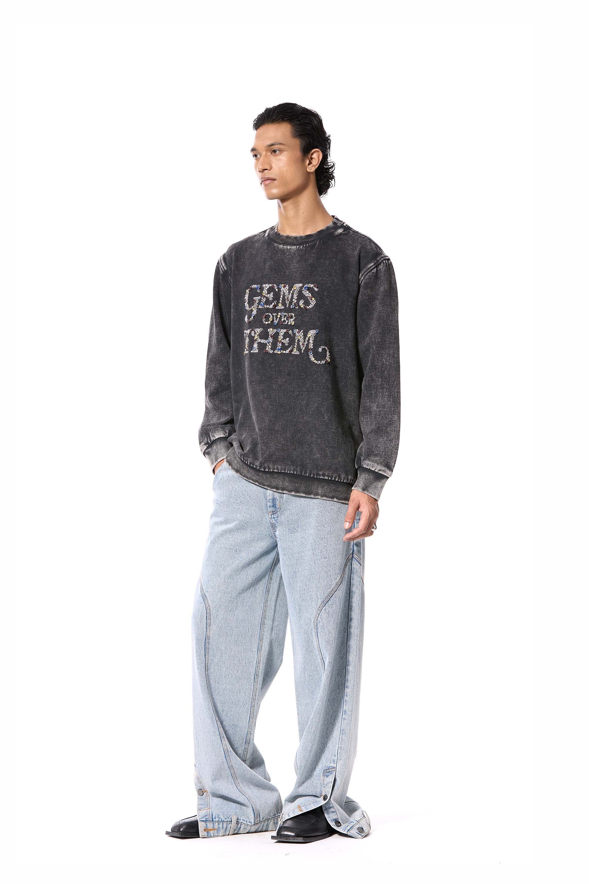 GEMS OVER THEM' EMBELLISHED SWEATSHIRT - Kanika Goyal Label