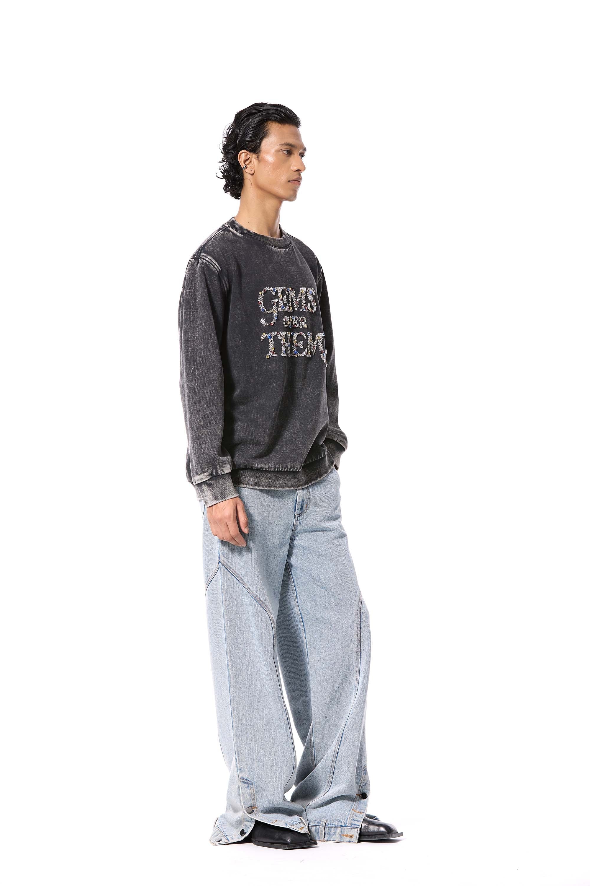 GEMS OVER THEM' EMBELLISHED SWEATSHIRT - Kanika Goyal Label