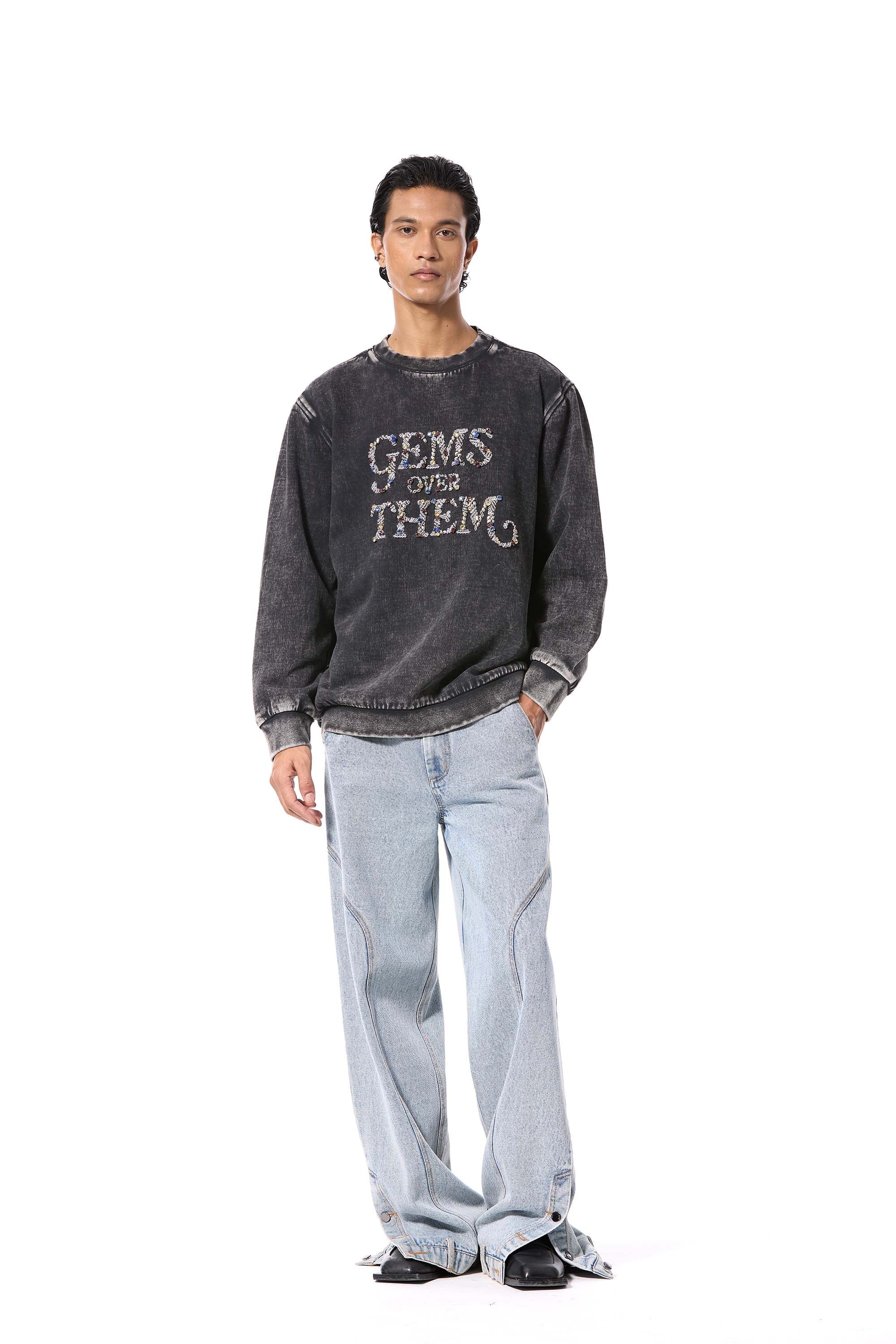 GEMS OVER THEM' EMBELLISHED SWEATSHIRT - Kanika Goyal Label