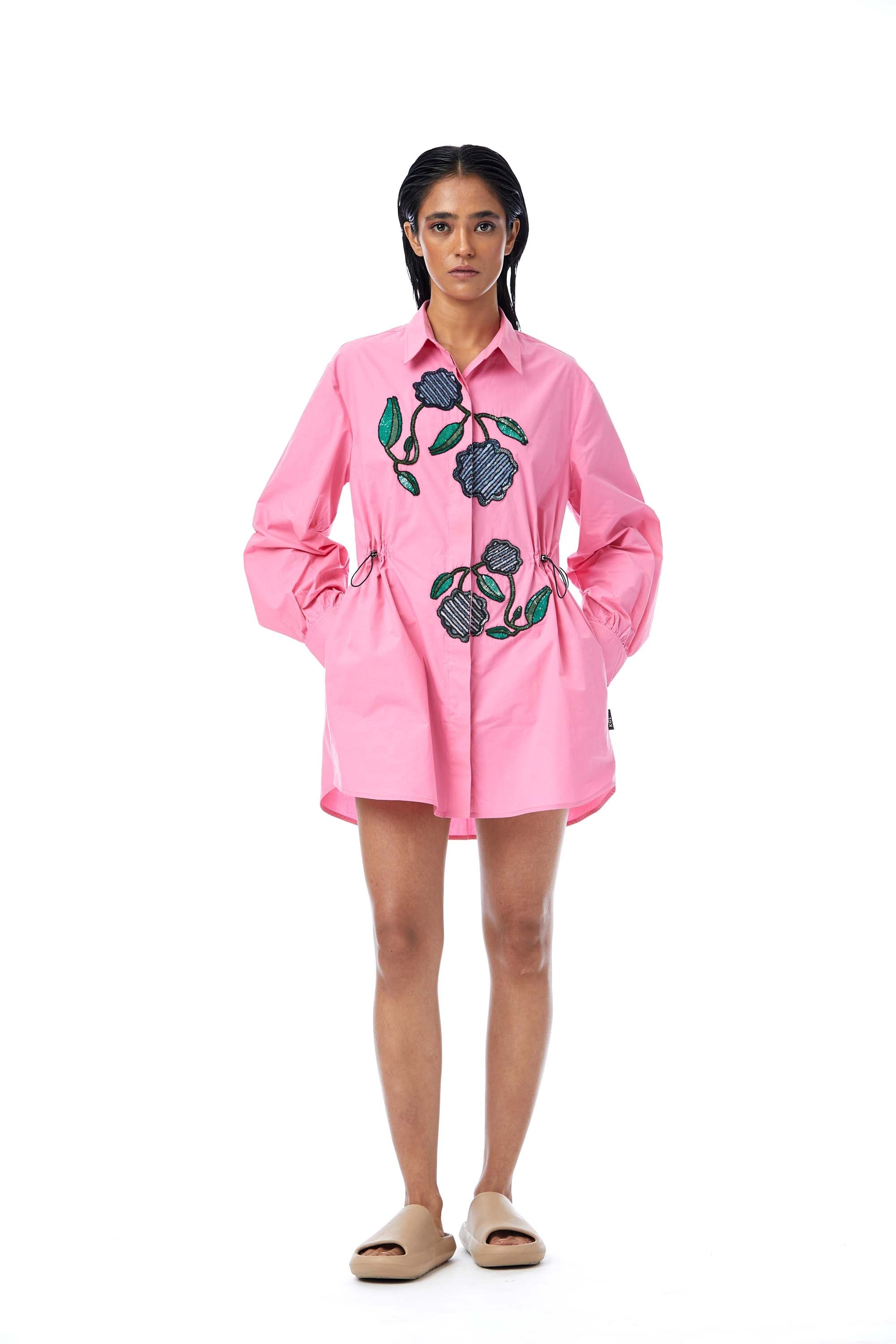 GIA' Embellished Shirt Dress - Kanika Goyal Label