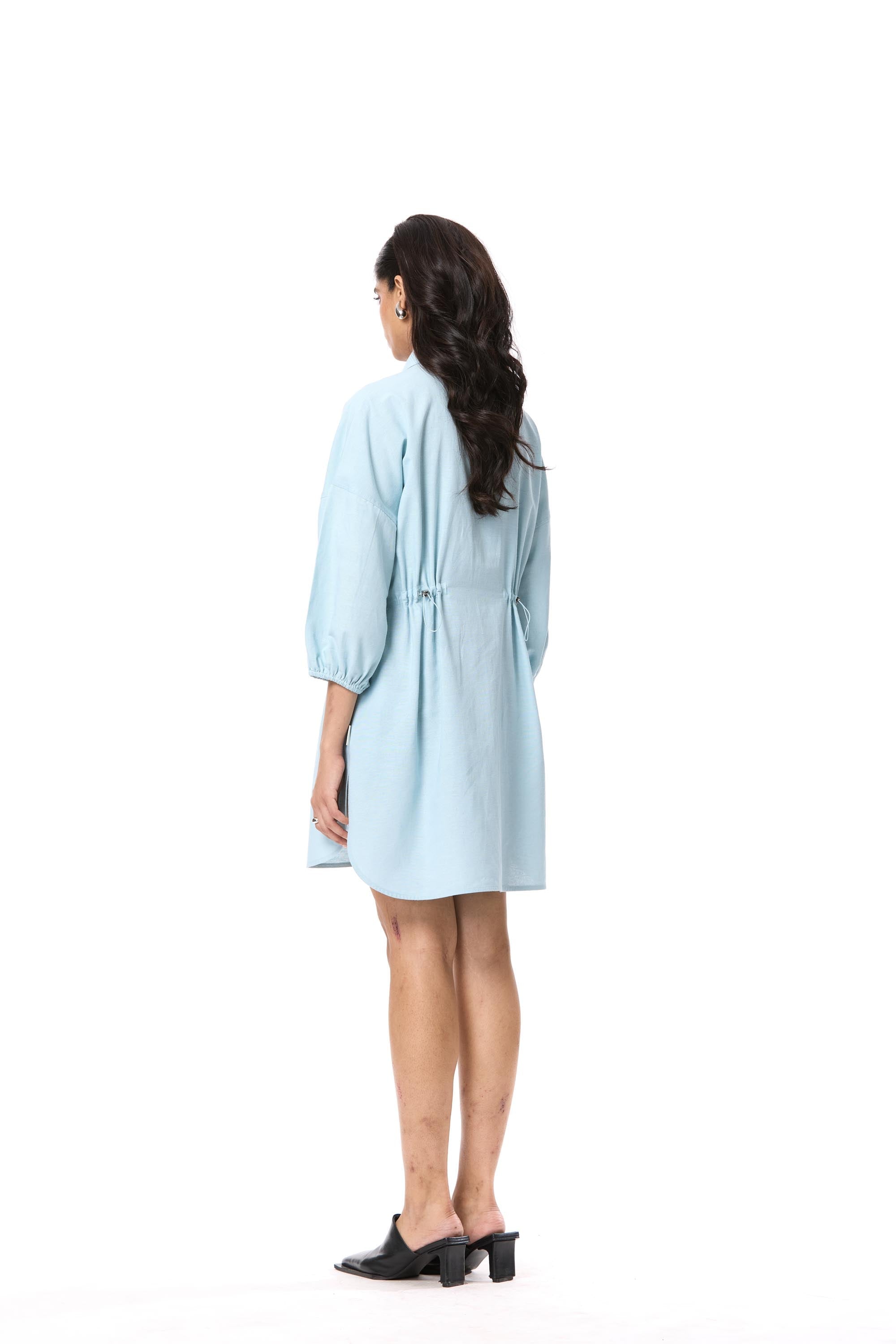 'GOLDRIFT' EMBELLISHED LINEN DRESS - Kanika Goyal Label